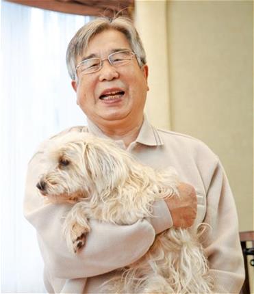 Senior man with dog