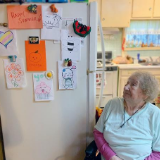 Meals on Wheels Client with Handmade Cards