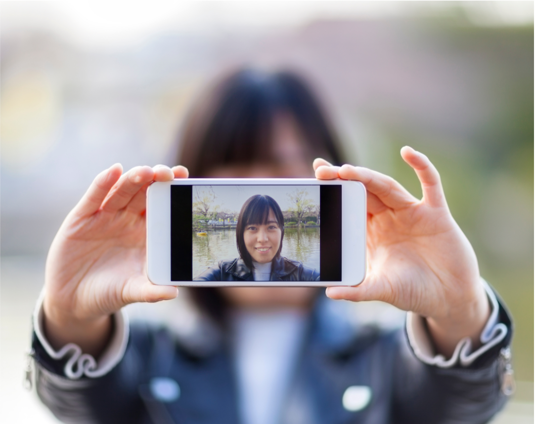 woman recording video