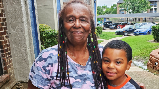 Shirley with her almost 3rd grade great-grandson, Denzel.