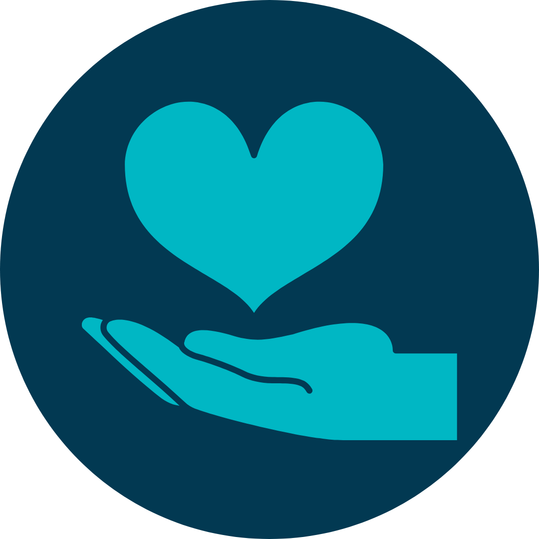 Hand with heart in it
