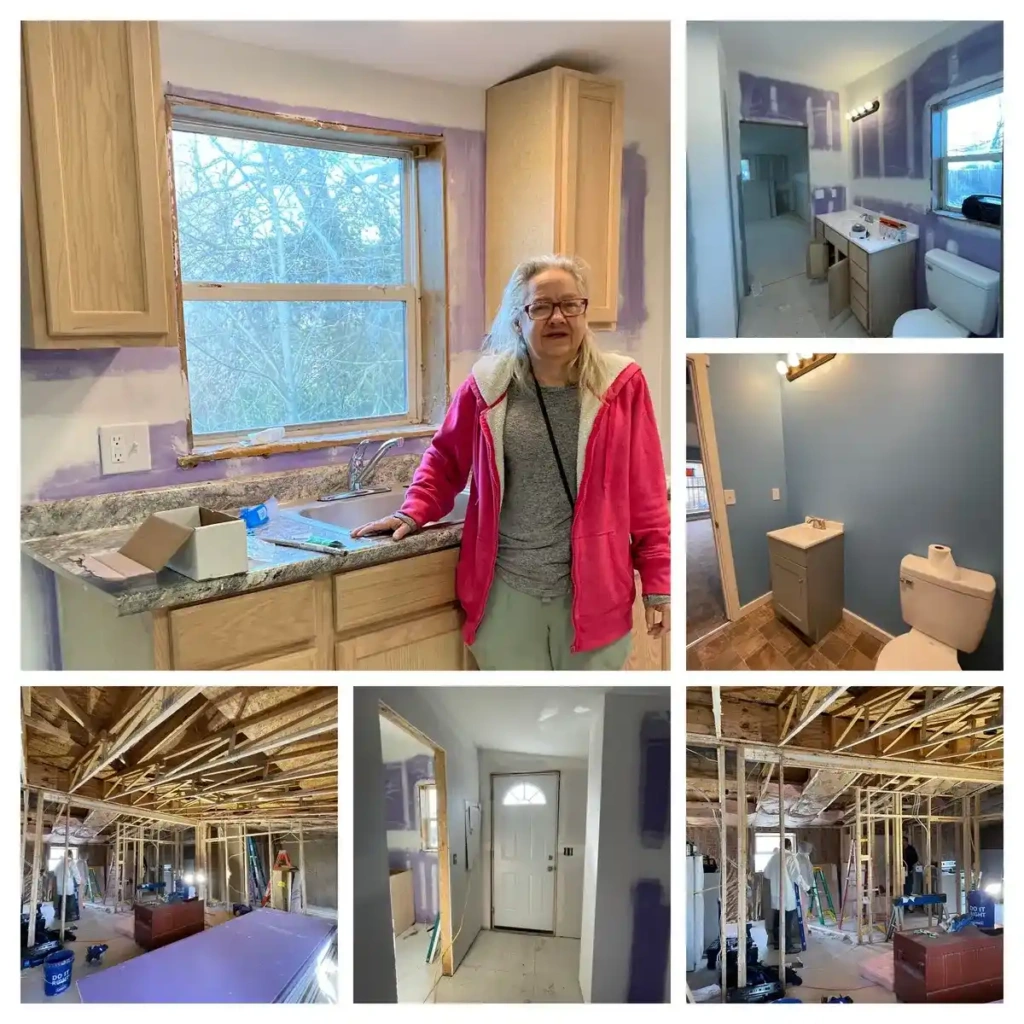 Sylvia with her newly remodeled home