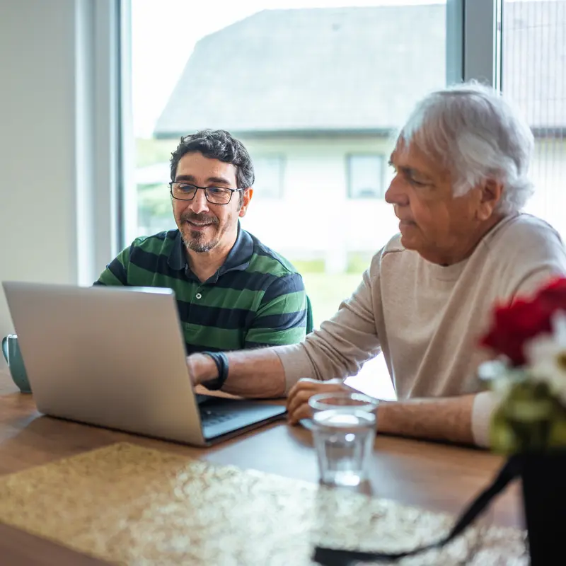 Father and Son at Computer